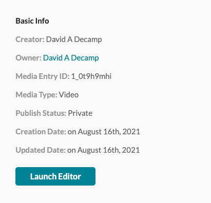 Launch Editor in MyMedia