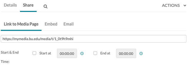 Share options in MyMedia