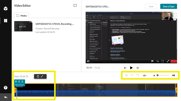 Editor interface in MyMedia