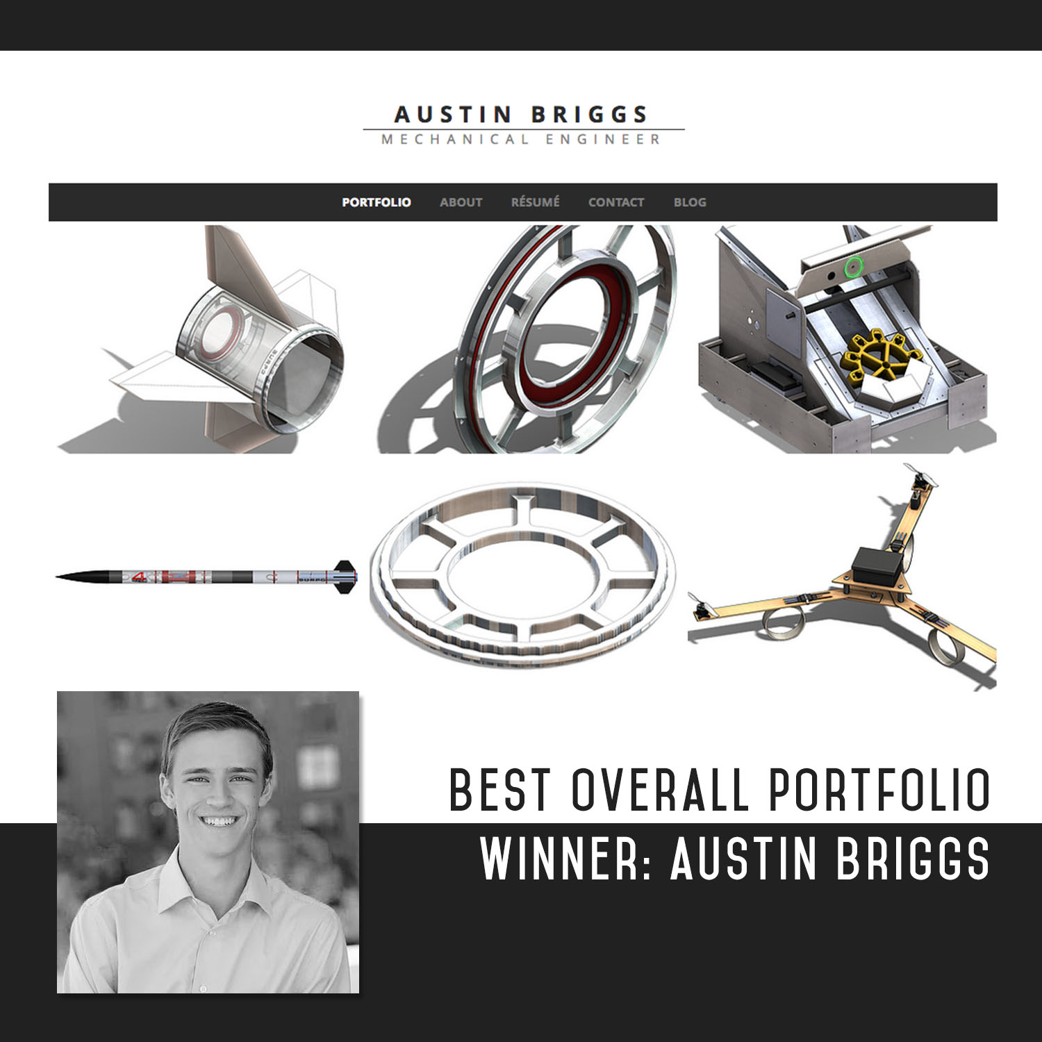 Austin Briggs: Overall Best Portfolio Winner, Undergraduate Design Portfolio  Contest | College of Engineering