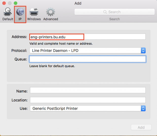 Add Printer to macOS | College of Engineering Information Technology