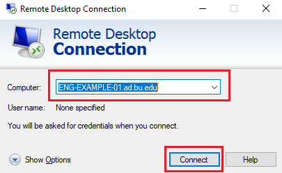Using Remote Desktop Connection (RDP) | College of Engineering Information  Technology