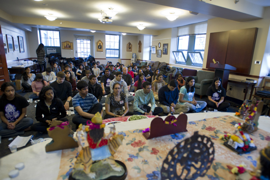 BU Hindu students worship at the School of Theology BU Hindu Student Council, Maha Shivratri puja, Boston Hindu community worship