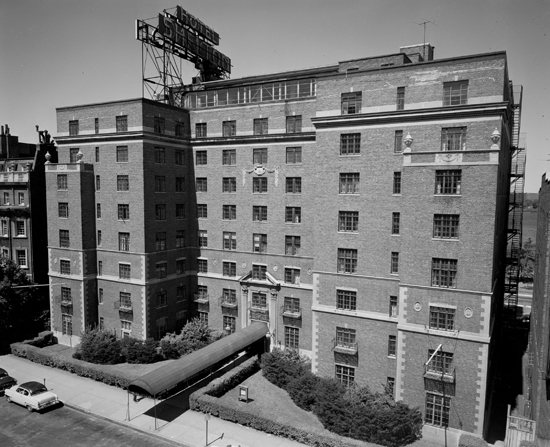 The Hotel Shelton in 1954, Shelton Hall, Kilachand Hall, Bay State Road, Boston University Charles River Campus