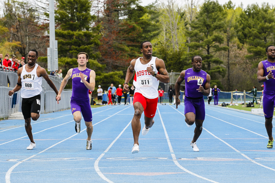 Student athlete RJ Page, Boston University BU Terriers men's track and field sprinter, E. Ray Speare Award scholar athlete