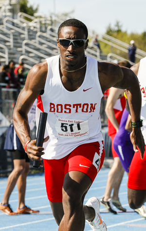 Student athlete RJ Page, Boston University BU Terriers men's track and field sprinter, E. Ray Speare Award scholar athlete