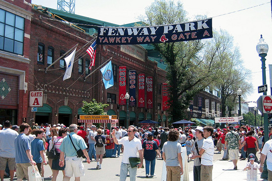 Boston University BU, Fenway Park, Red Sox major league baseball, Larry Cancro, Fenway rock concert series, Yawkey Way, Wally the mascot