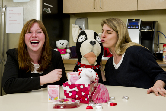 Boston University BU, valentines day puppy love, student love questions answers, Rhett the puppet