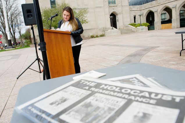 Boston University BU, Hillel House, Yom Hashoa, Holocaust victiams, Marsh Plaza