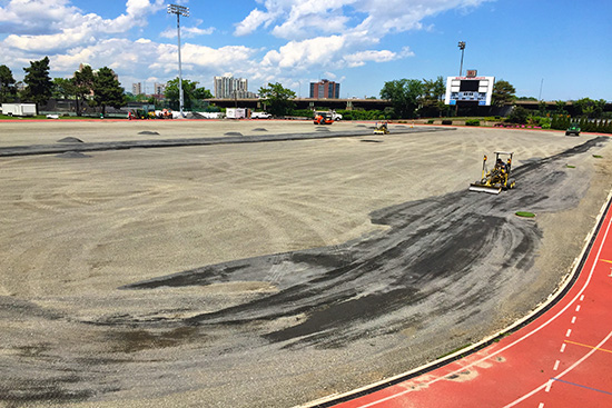 Nickerson Field at BU, new turf installation summer 2015