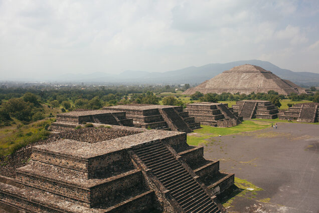 View of temples in the ancient city of Teotihuacan, Mexico