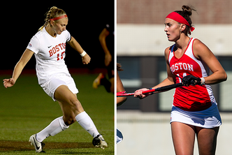 Rachel Bloznalis of Boston University Terriers women's soccer, and Amanda Cassera of Boston University Terriers field hockey