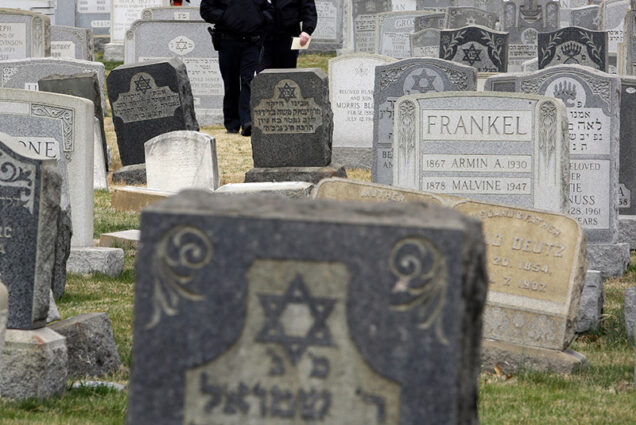 More than 100 headstones were vandalized at the Jewish cemetery in Philadelphia in Feb. 2017.