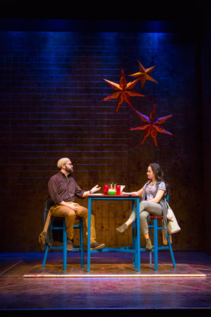 Joseph Marrella and Aila Peck on stage