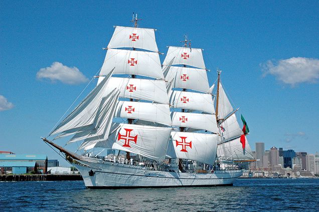 tall ship in Boston Harbor