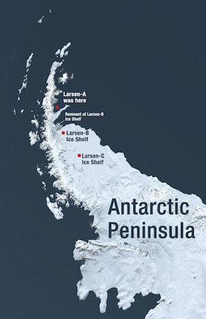Map of the Antarctic peninsula