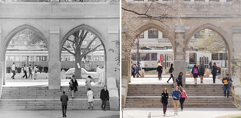 Marsh Chapel Archway 1968 vs 2017