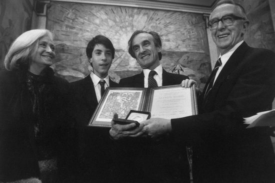 Elie Wiesel accepting the Nobel Peace Prize December 10, 1986