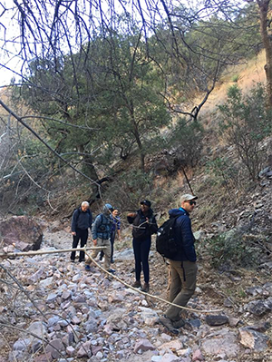 Boston University School of Theology students participate in a 10 mile hike in the Arizona desert simulating the hike illegal immigrants embark on to get into the United States. 