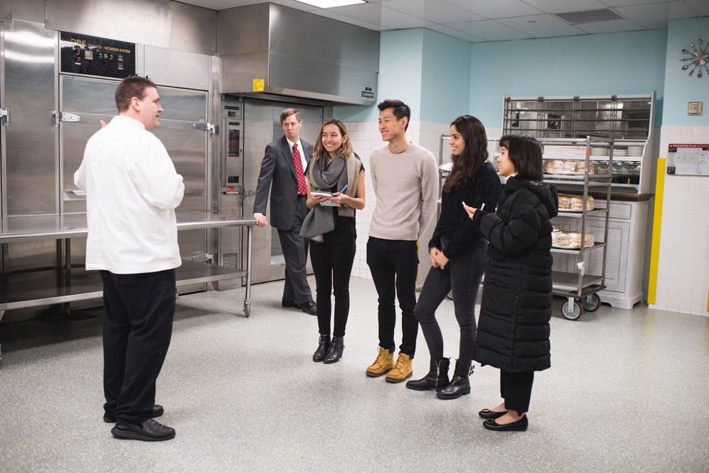 Students visit the kitchens at the Boston Convention and Exhibition Center