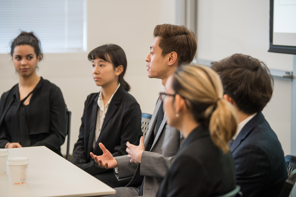 Students present their findings to Massachusetts Convention Center Authority executives