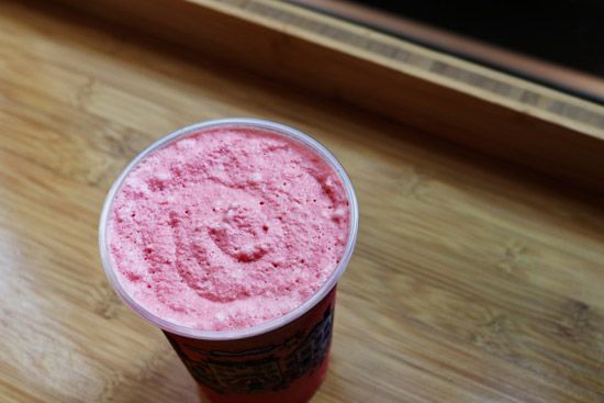 The Red Velvet Frosticcino at Jaho Coffee Roaster & Wine Bar
