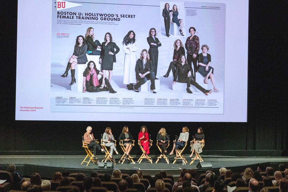 BU women alums in Hollywood’s entertainment industry kicked off the October 27 event BU Envisions the Future: The Ideas, People, and Media That Are Changing the World.