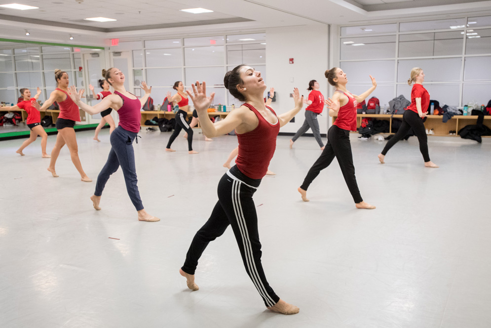 BU Dance team members practice for competition season at FitRec