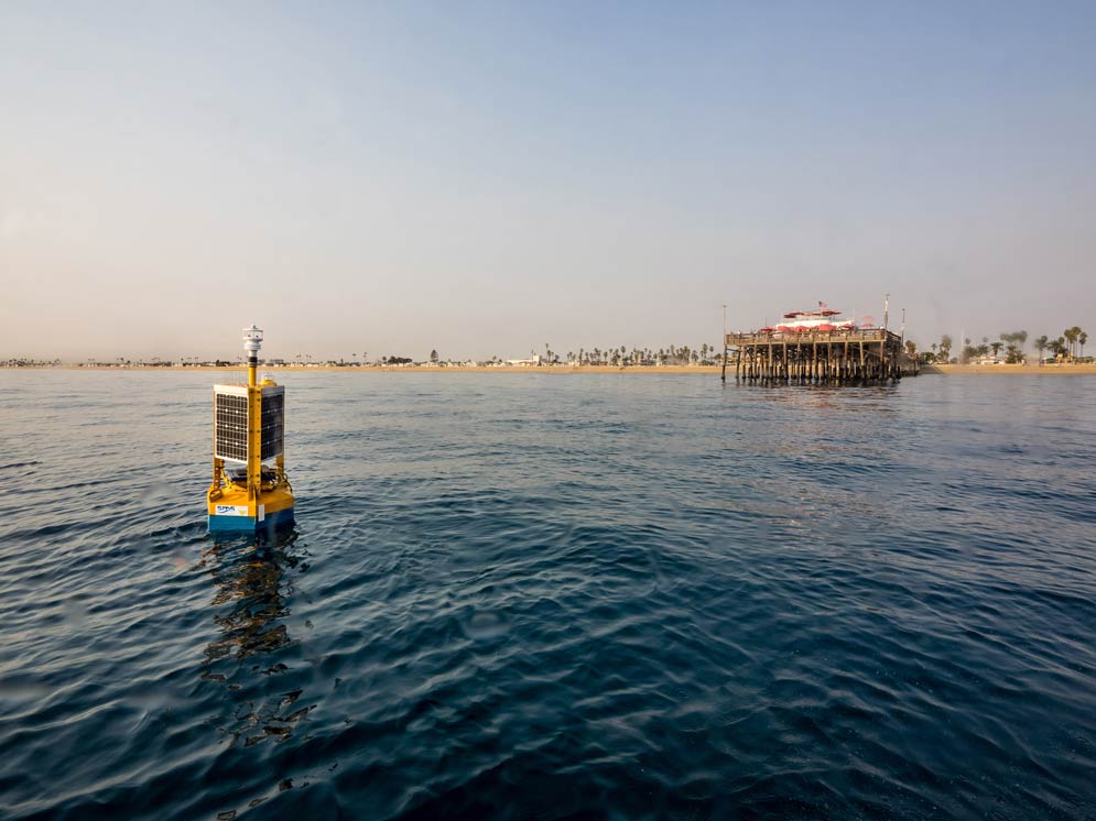 A clever buoy deployed off Newport Beach, Calif. Photo courtesy of Smart Marine Systems