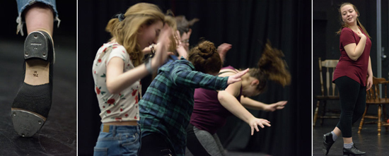 BU on Tap during one of their rehearsals