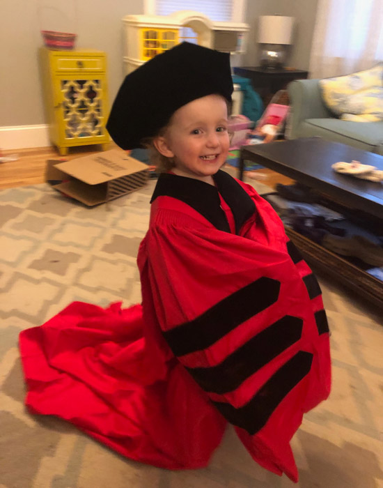 Eleanor Upton trying on her mother’s graduation robes