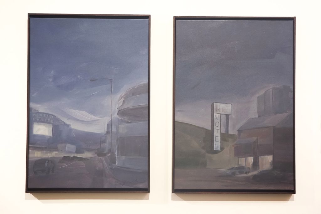 Paintings by Fiona Hilton in the Boston Friends exhibition