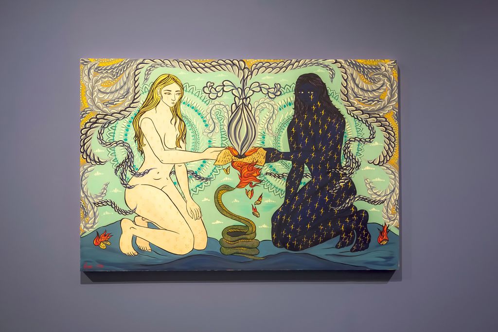 A painting entitled duality by Lena McCarthy