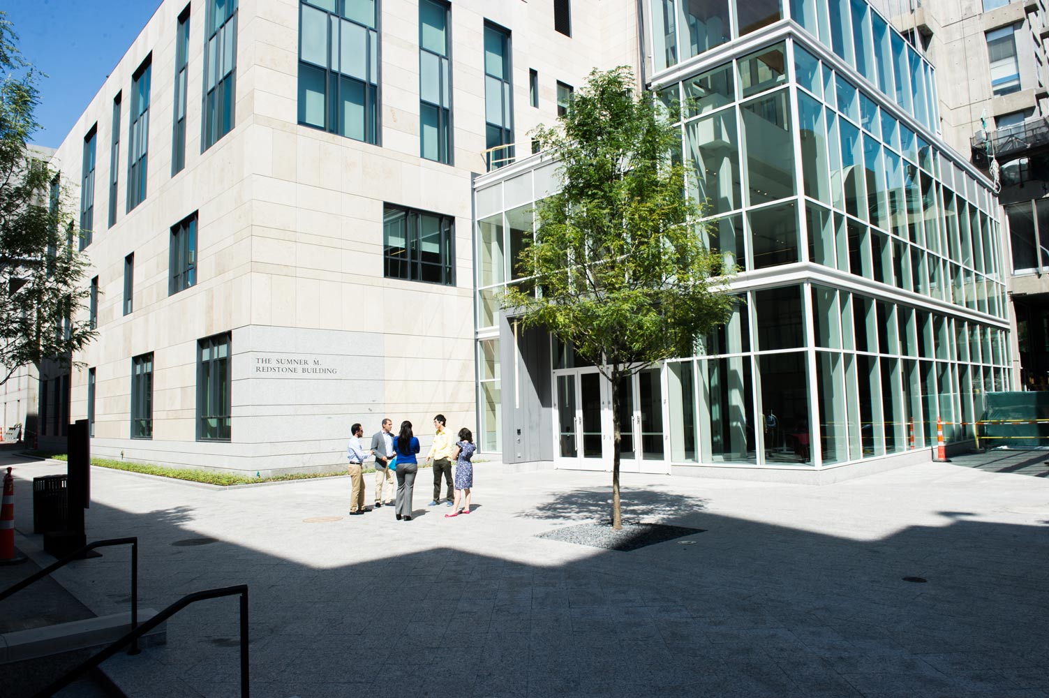 Exterior view of the Boston University School of Law Sumner M. Redstone Building.
