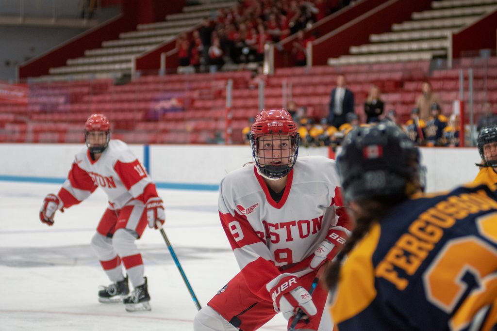 Abby Cook concentrates on an opponent during a game