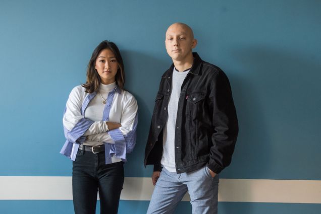 Portrait of Kaitlin Tsai and Sean Doherty (Questrom’20) developers of the app Hang