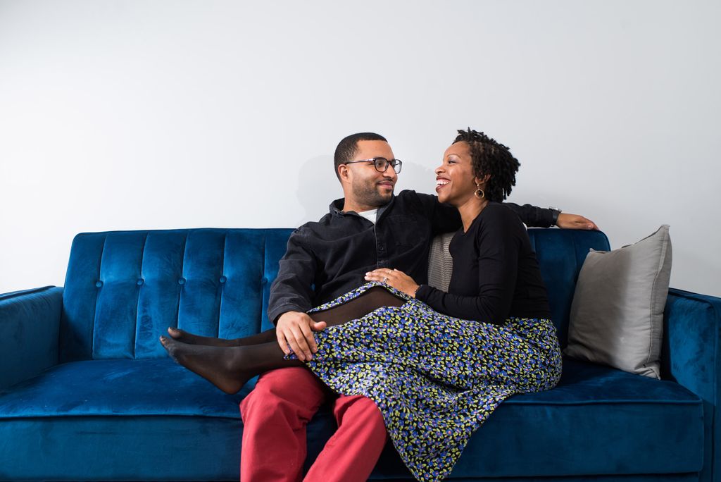 A photo of Antonio Cruz (ENG’06) and Cassandre Cruz (CGS’06, COM’08) at their Malden, Mass. home