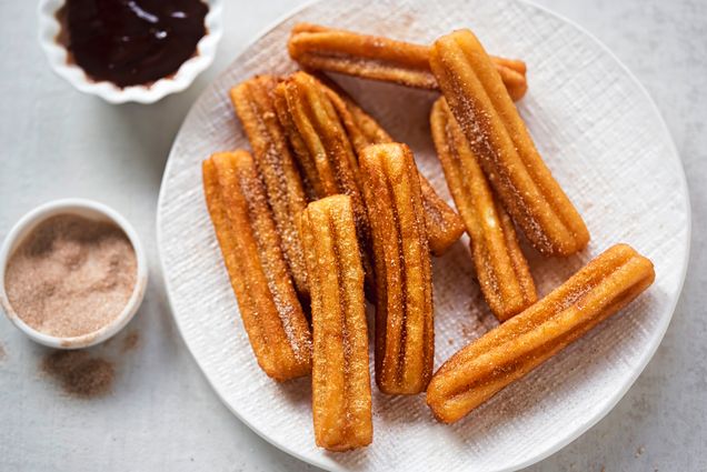 A photo of delicious-looking churros