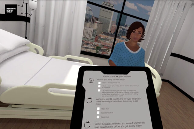 A screenshot of a doctor's office in a VR simulation