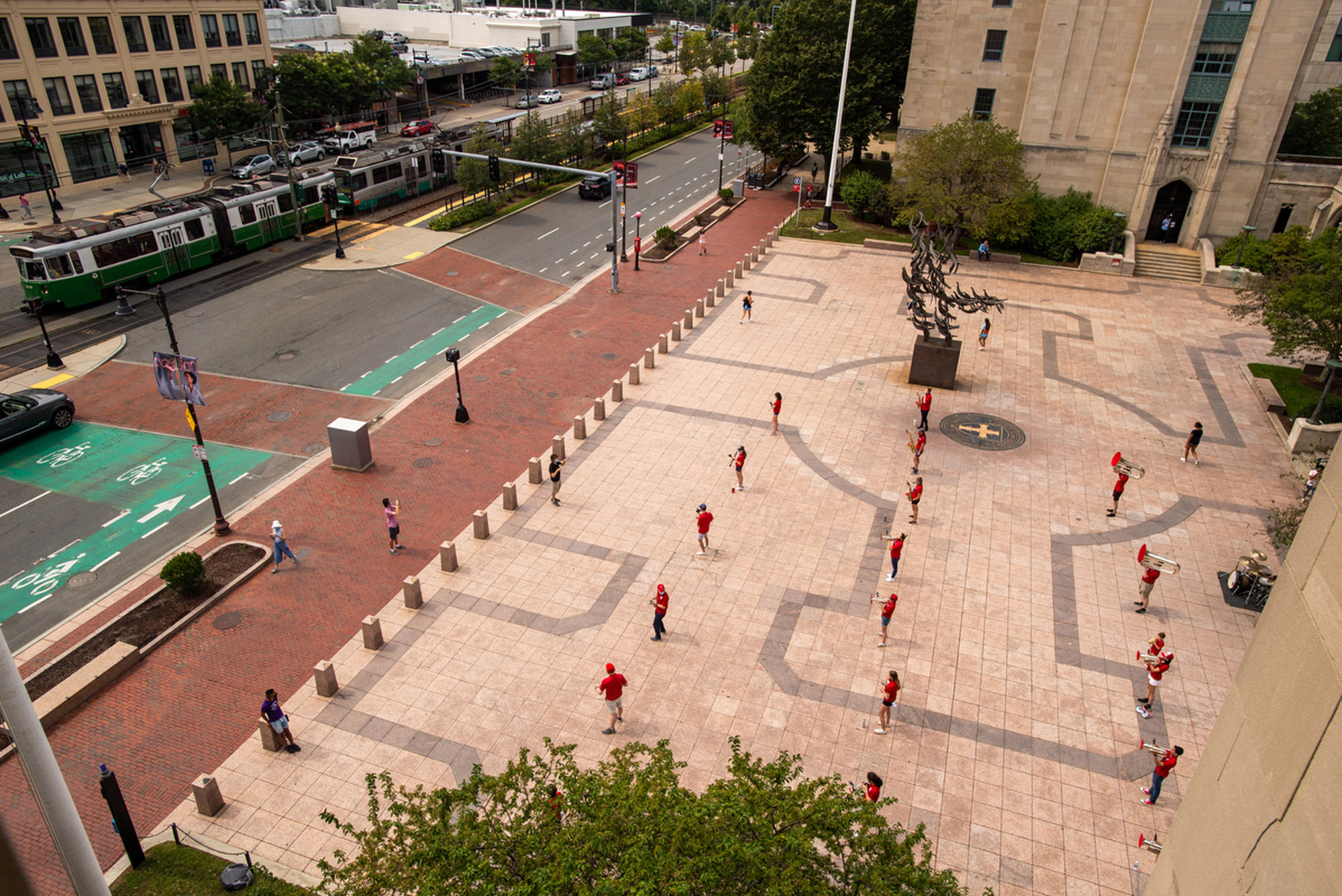 BU Pep Band Practice...from Above BU Today Boston University