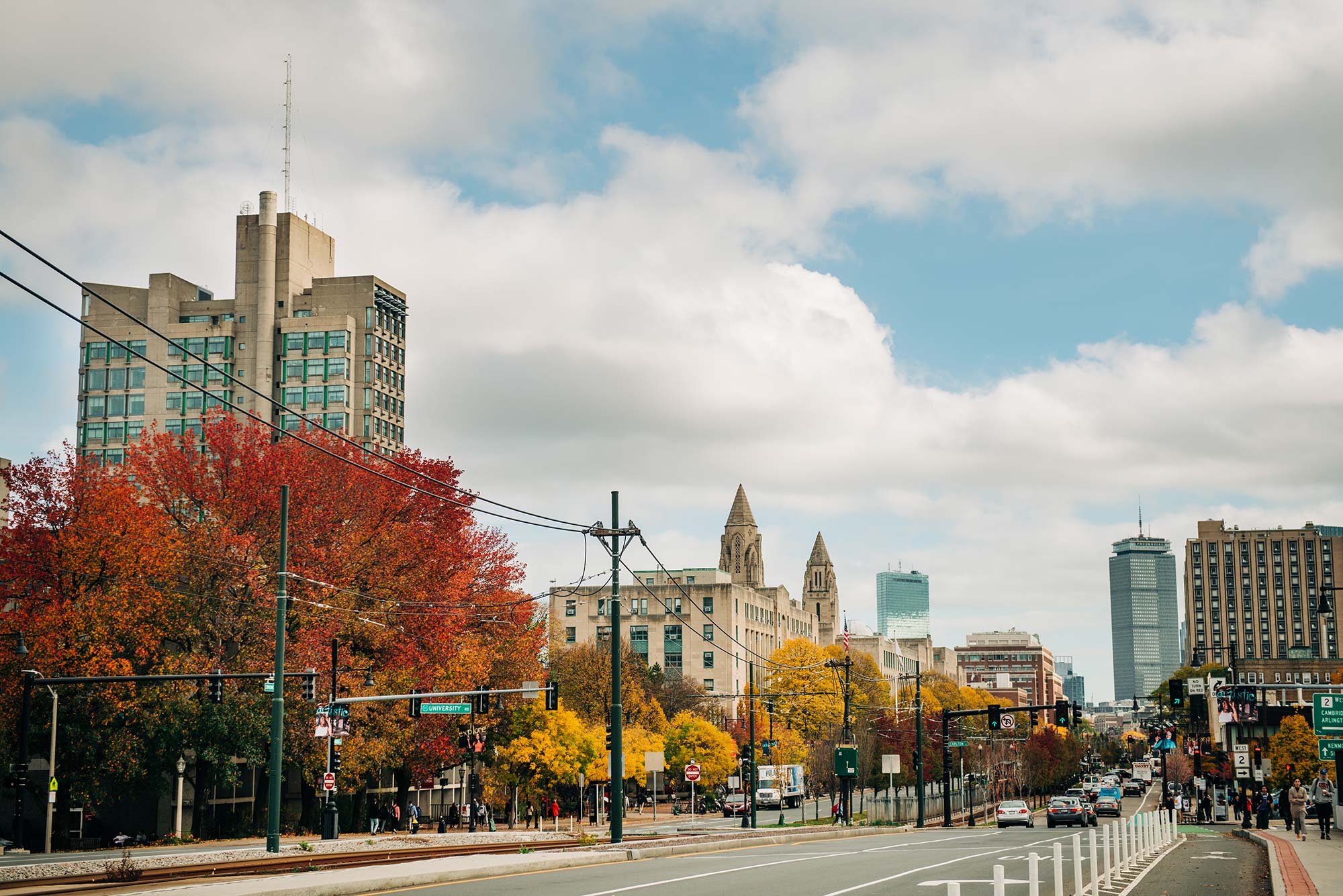 A photo of Comm Ave during fall