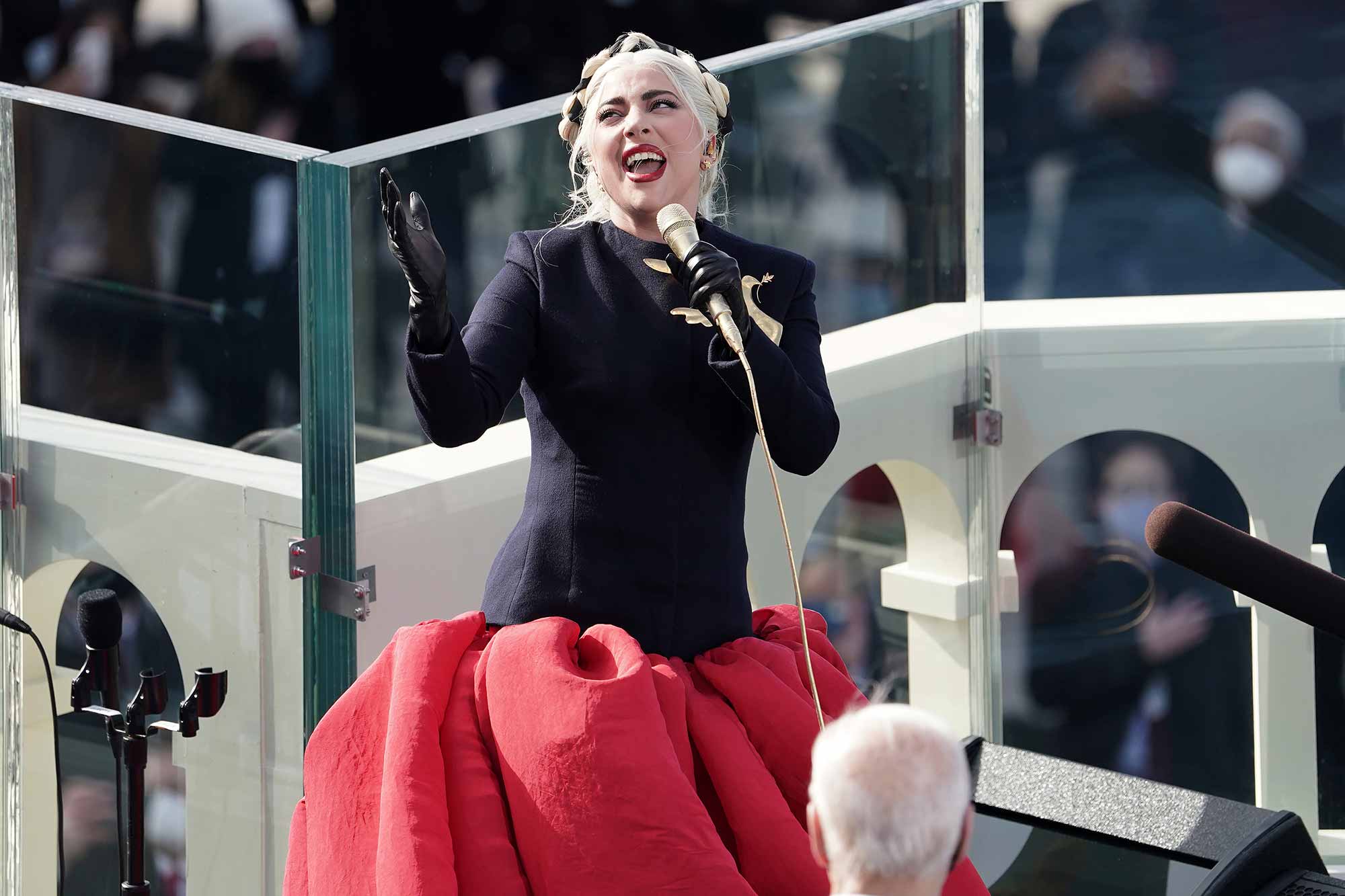 Lady Gaga performs during the 59th Presidential Inauguration at the U.S. Capitol for President-elect Joe Biden in Washington, Wednesday, Jan. 20, 2021. 