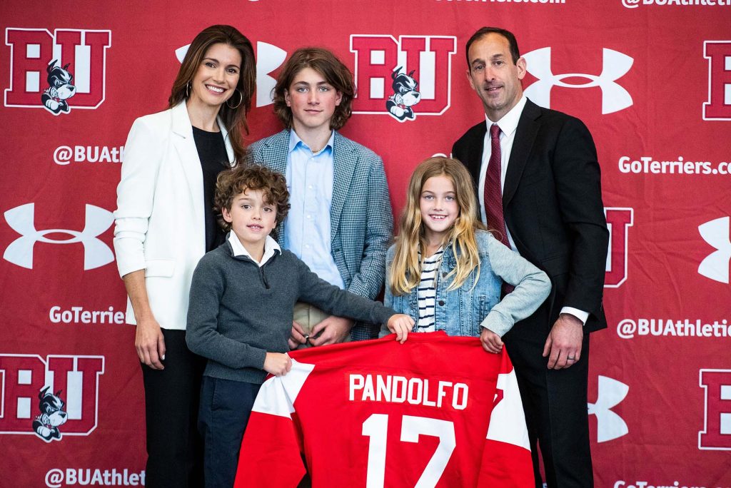Jay Pandolfo with his family: wife Julianne (back, from left) son, Sam, and Pandolfo;son Rowan (front, from left) and daughter Liv.