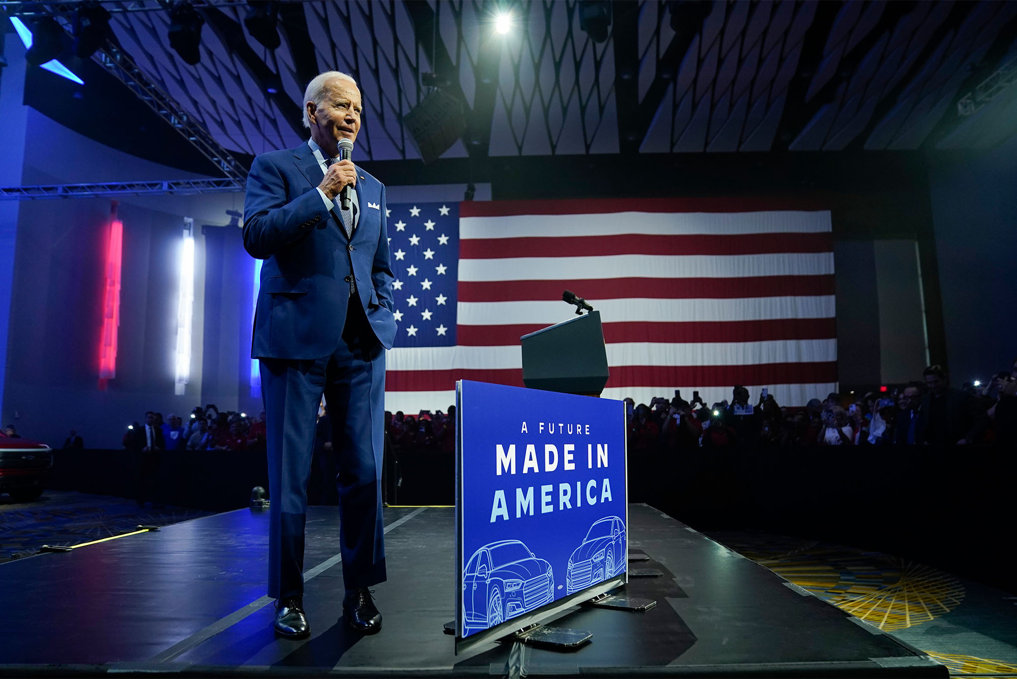 President Joe Biden tours the 2022 NAIAS