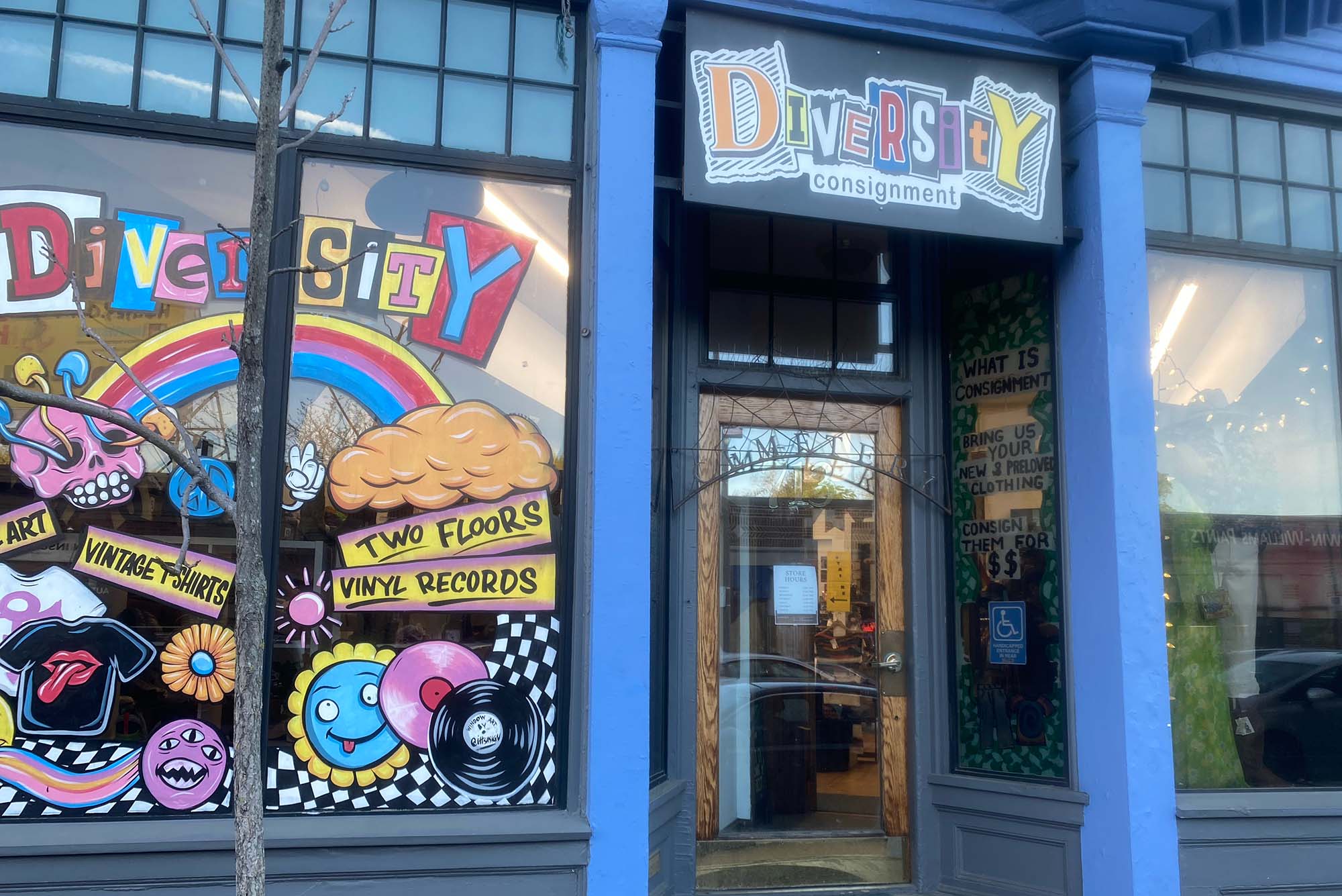 Photo: The exterior of Diversity consignment in Jamaica Plain