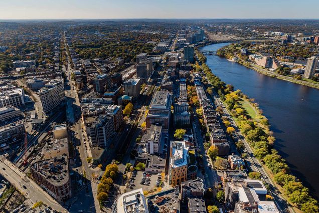 Photo: An aerial view of Boston University's campus, including the Charles River