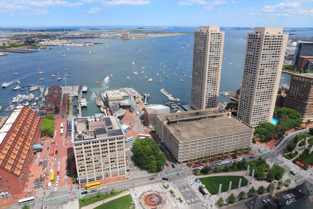 Photo: An aerial view of the Long Wharf in Boston in the present day.