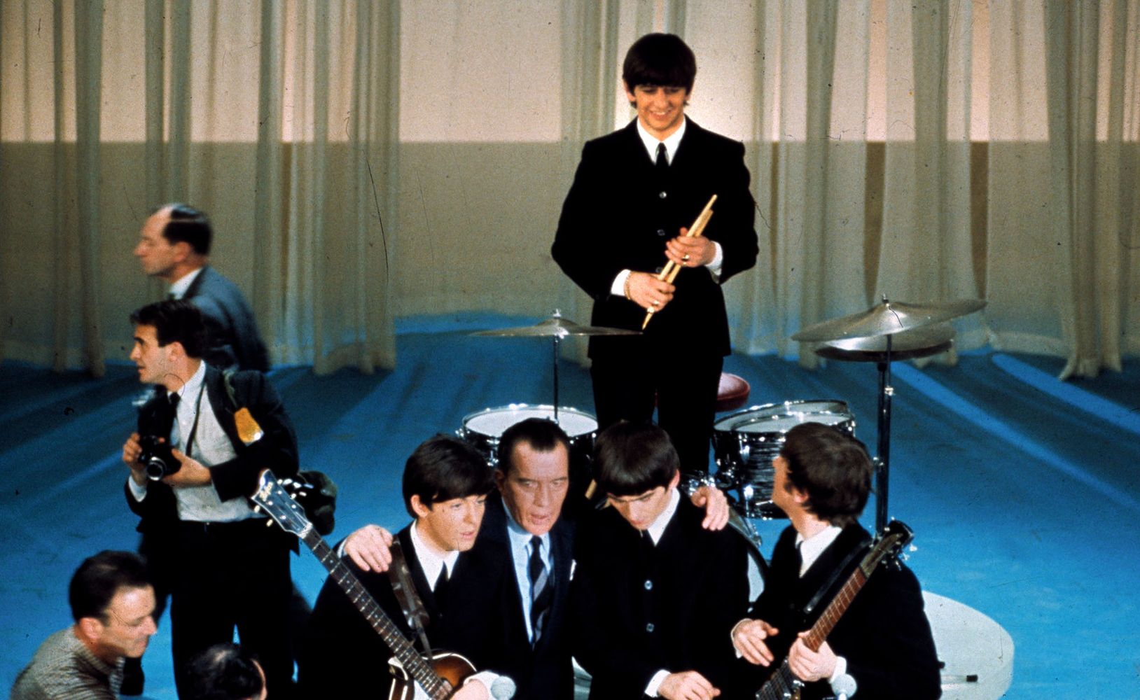 Photo: A picture of The Beatles on The Ed Sullivan Show