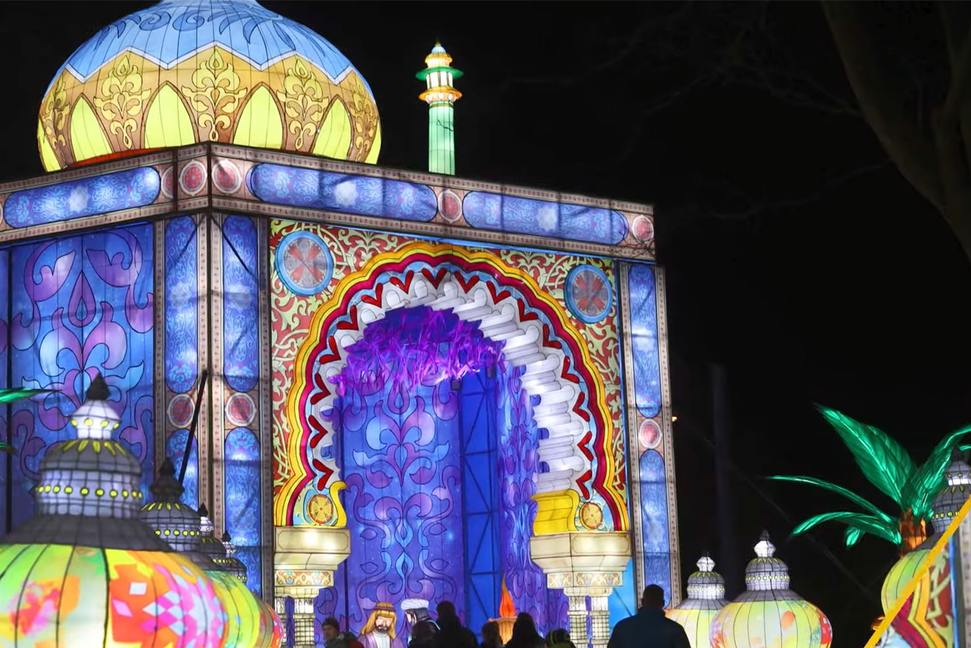 Photo: A colorful light display with many different vibrant figures at the Franklin Park Zoo in Boston MA