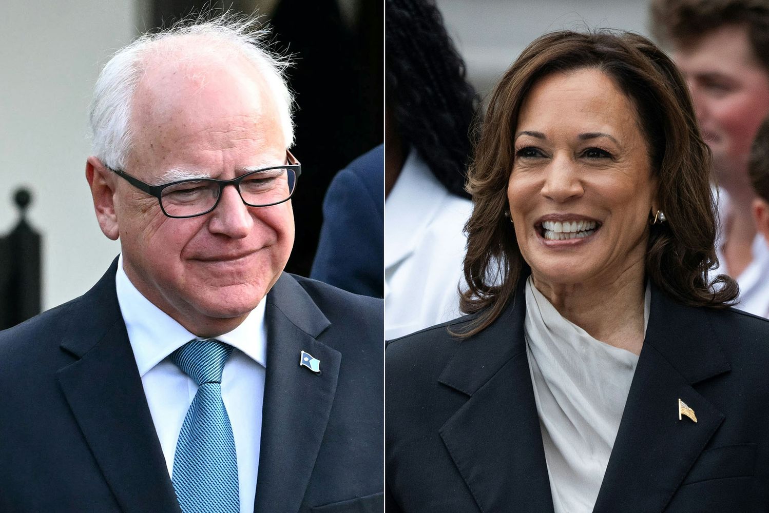 Photo: A composite image of Kamala Harris on the right and her pick for Vice President, Tim Walz, on the left.